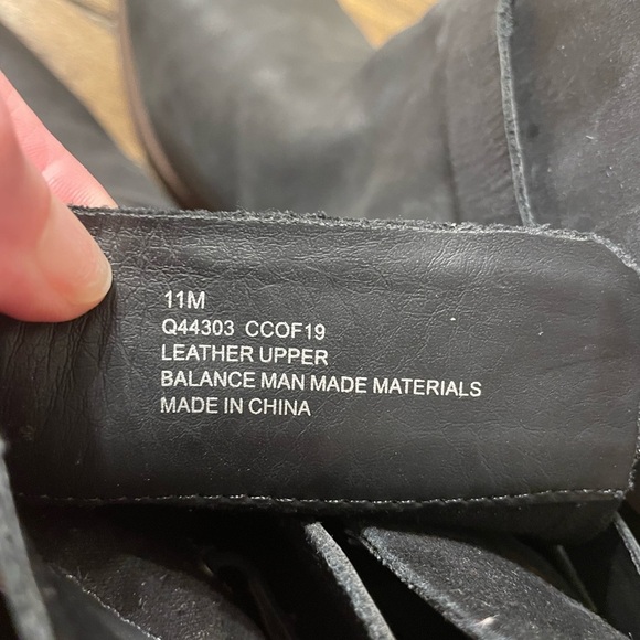 Korks Ankle Boot Contrast Suede Leather Heels Black Size 11 M Moto Grunge Goth - Picture 9 of 10